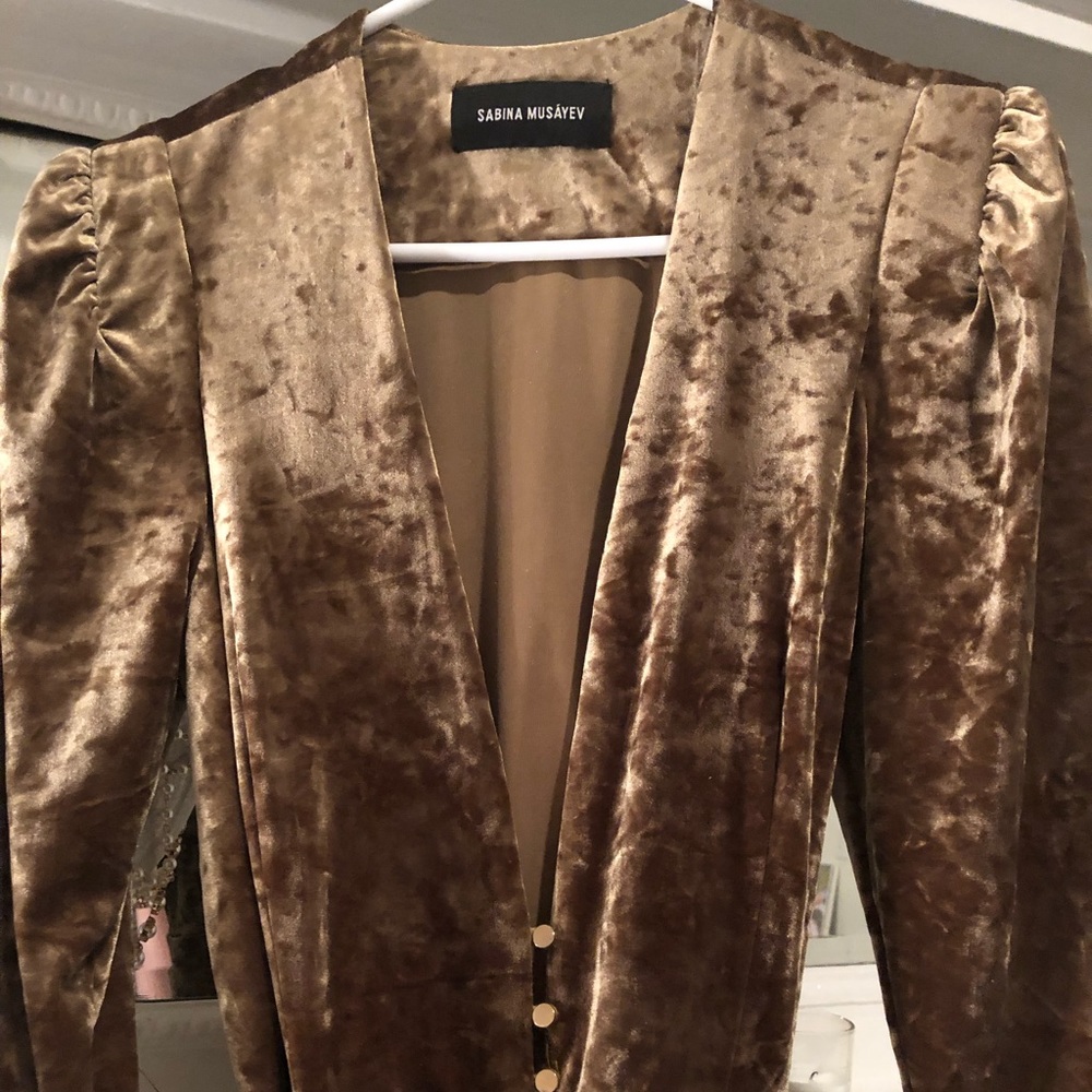 Sabina Musayev Stunning Gold Jumpsuit